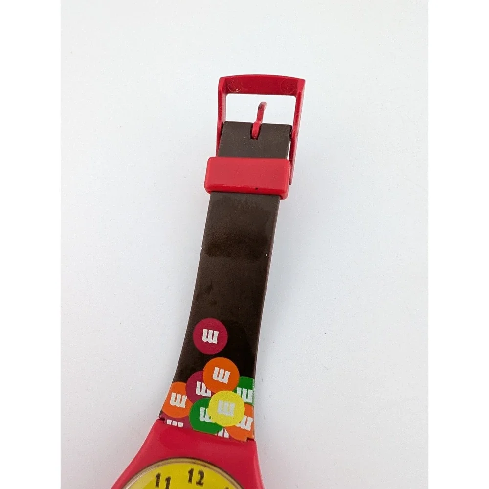 M&M's Watch Vintage 1994 Collectible Brown and Red Band- New Battery